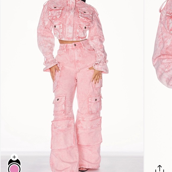 Fashion Nova Pants - Pink Cargo Jeans